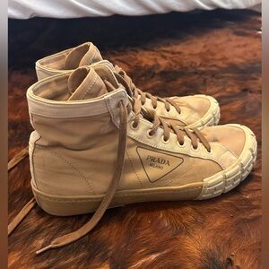Prada Canvas Sneakers. UK size 11. Different colors of beige.